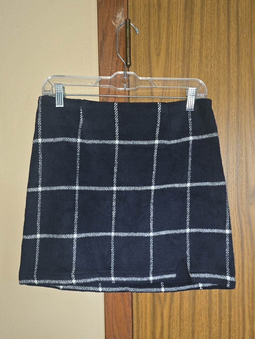 Lulu's Navy and White Windowpane Plaid Mini Skirt